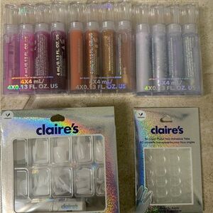 Claire's Colorful Lip Gloss and Nails w/Adhesive Collection